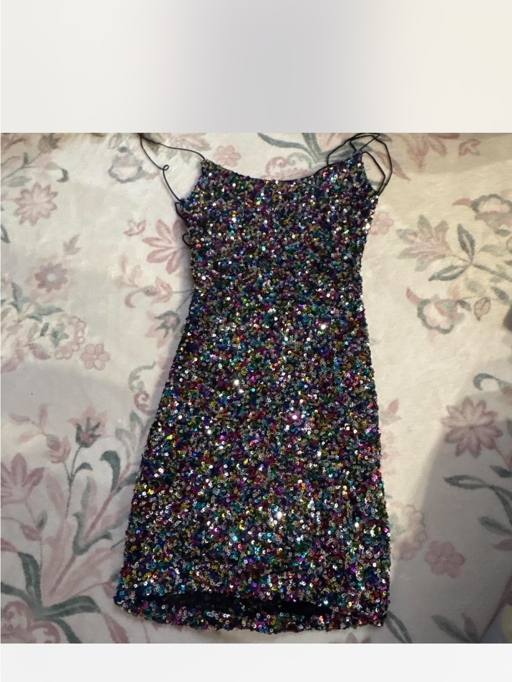 B. Smart Multicolored Sequin Slip Mini Dress